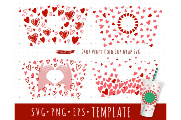 24 Oz Coffee Cup Wrap Graphics & Print Templates