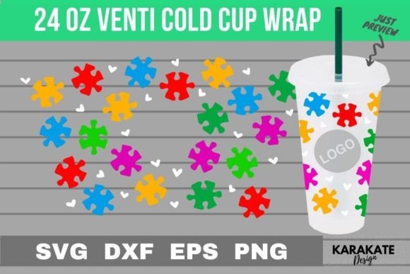 Awareness Jigsaw Venti Wrap: Graphics & Crafts