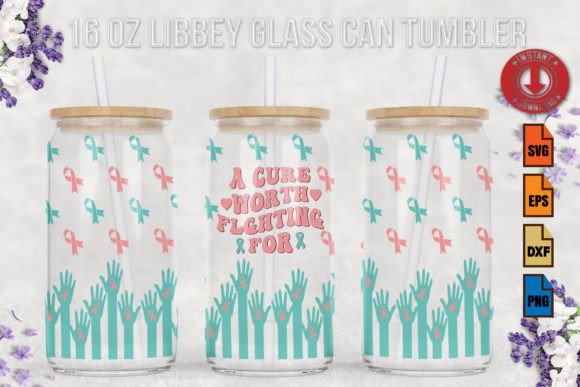 Breast Cancer Ribbon Tumbler Graphics & Crafts