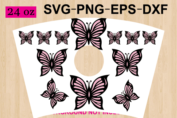 Butterflies Starbucks Cold: Graphics for Crafts Branding