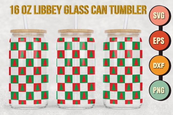 Christmas 16oz Libbey Glass Can Tumbler: Graphics & Print