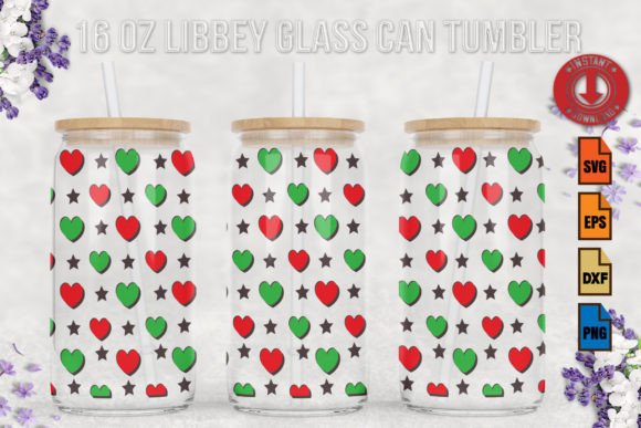 Christmas Heart Svg 16oz Libbey Glass Ca: Graphics & Print Review