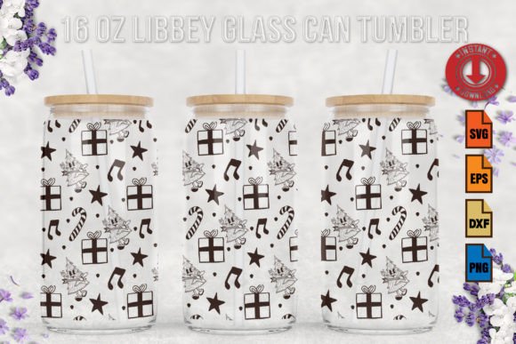 Christmas Tree SVG for Libbey Glass Can Graphics & Crafts