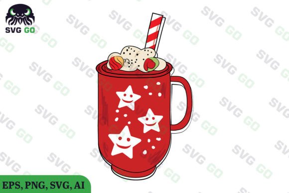 Coffee Cup Christmas Sublimation SVG for Crafts & Graphics