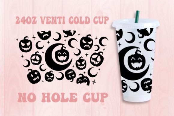 Halloween Moon Spooky No Hole Cold Cup Graphics & Crafts