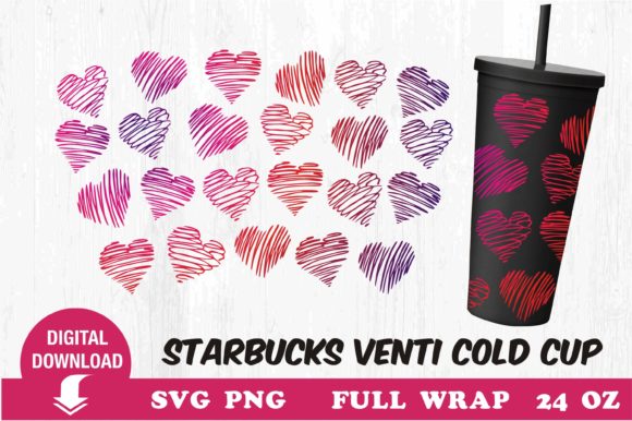 Hearts Tumbler: Graphics & Print Templates for Publishers