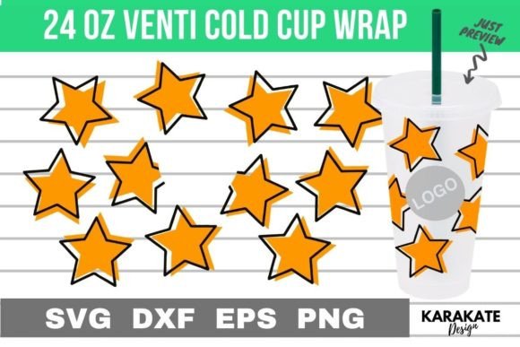 Star Line Cup Wrap SVG: Graphics for Crafts