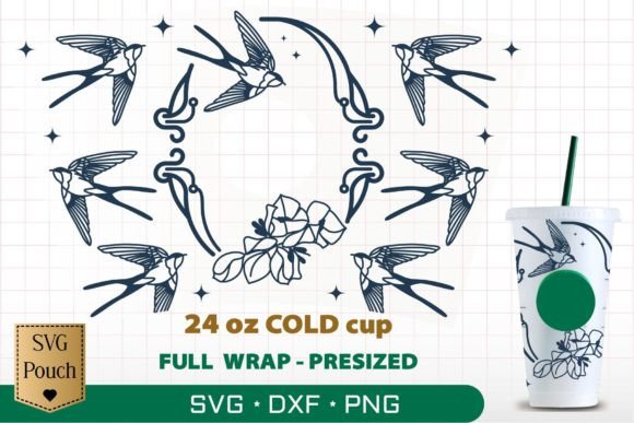 Swallow Bird Cup Pre-sized SVG: Graphics & Print Review