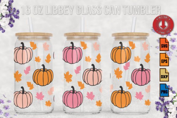 Thanksgiving Pumpkins Graphics for Libbey Glass Crafts