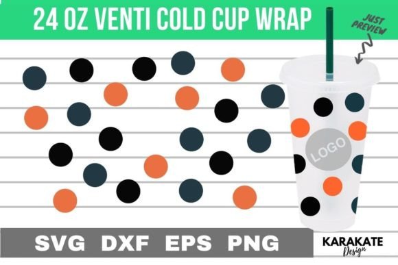The Dots - 24 Oz Venti Cup Hole Wrap SVG